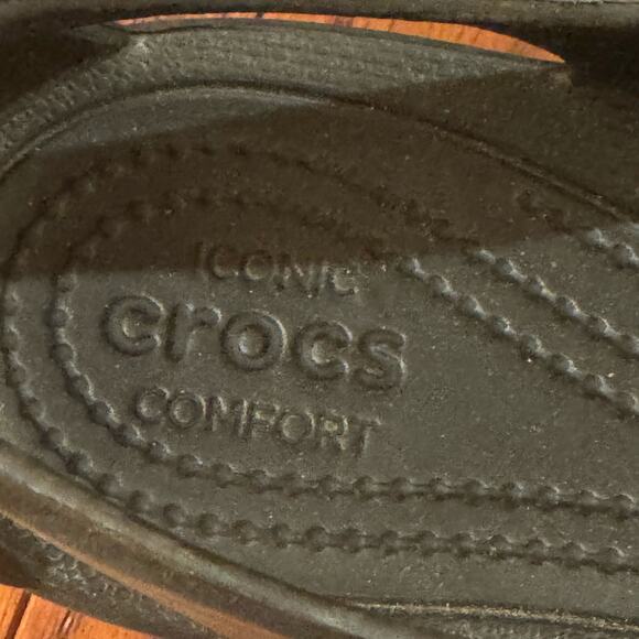 Crocs Iconic Comfort Kelli Black Ballerina Womens 8 Slip On Flat Bendable Shoes - Picture 12 of 16